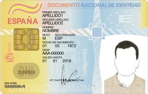 Exemple de DNI espagnol