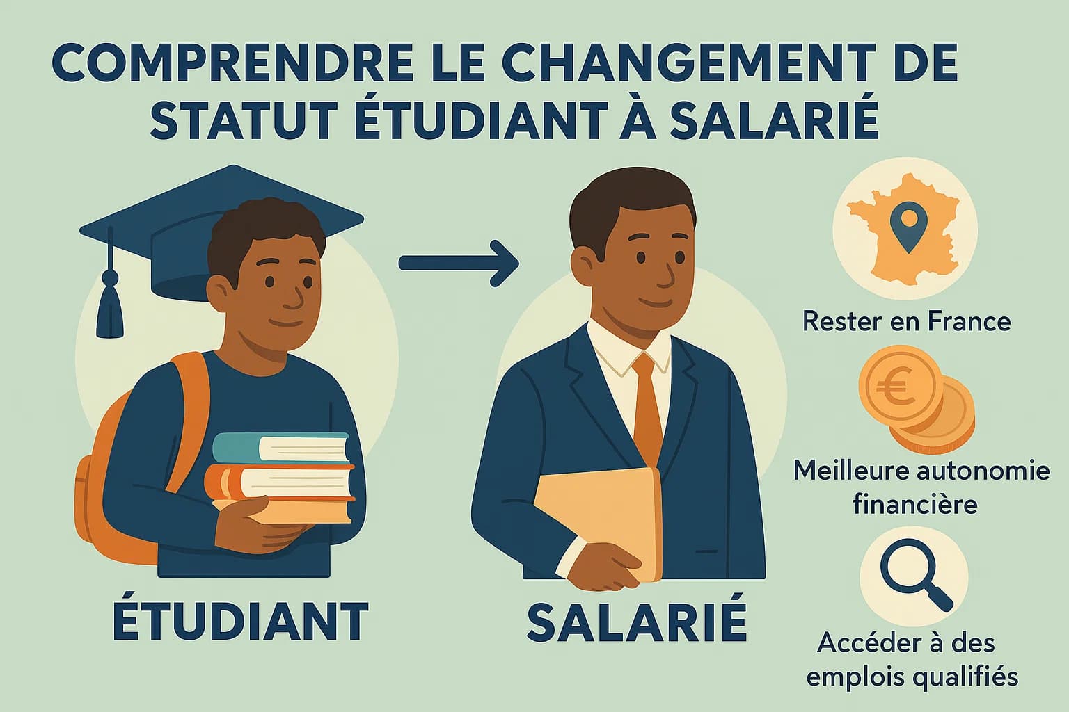 Changement de statut étudiant à salarié en France