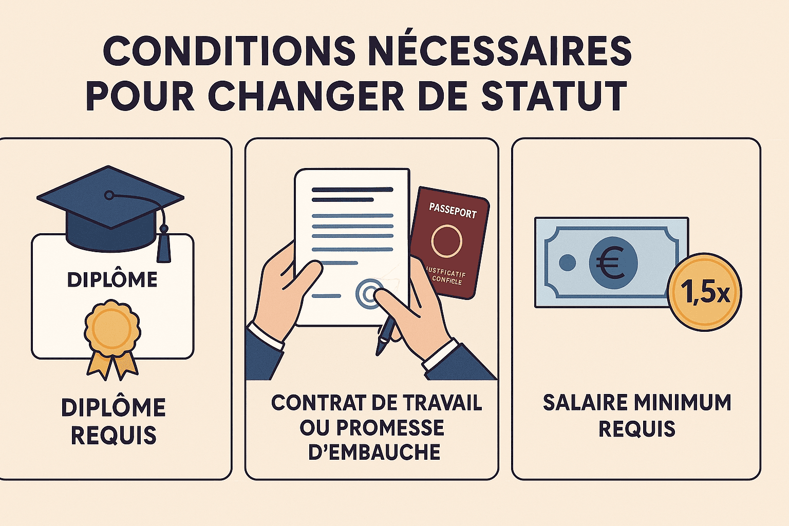 Personne souriante obtenant son titre de séjour