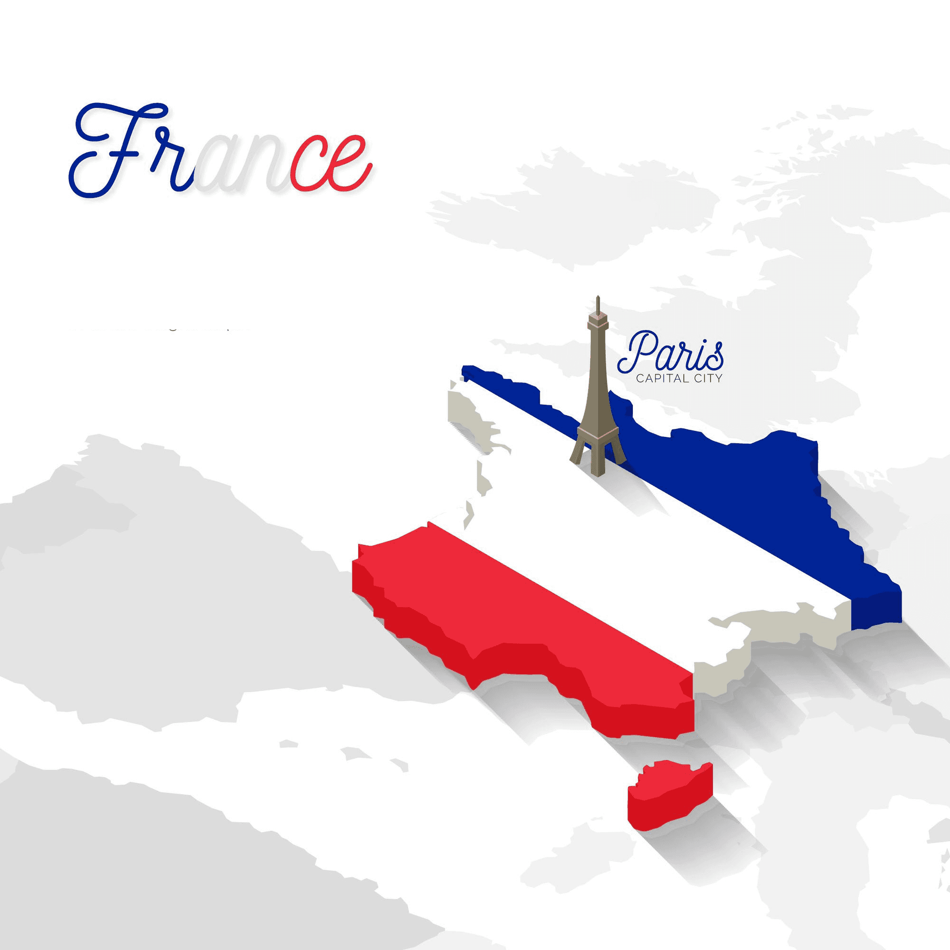 Map of France illustrating national relocation