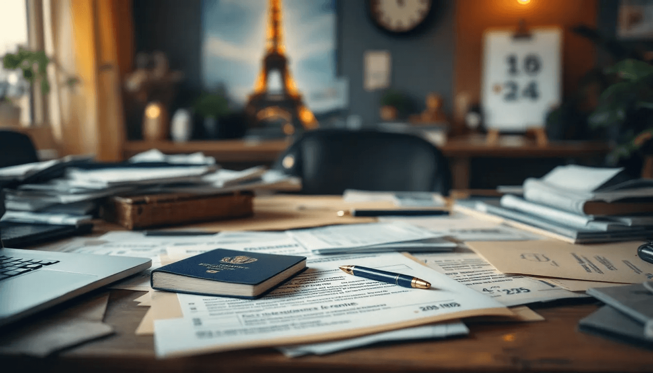 Personne remplissant un formulaire de demande de visa