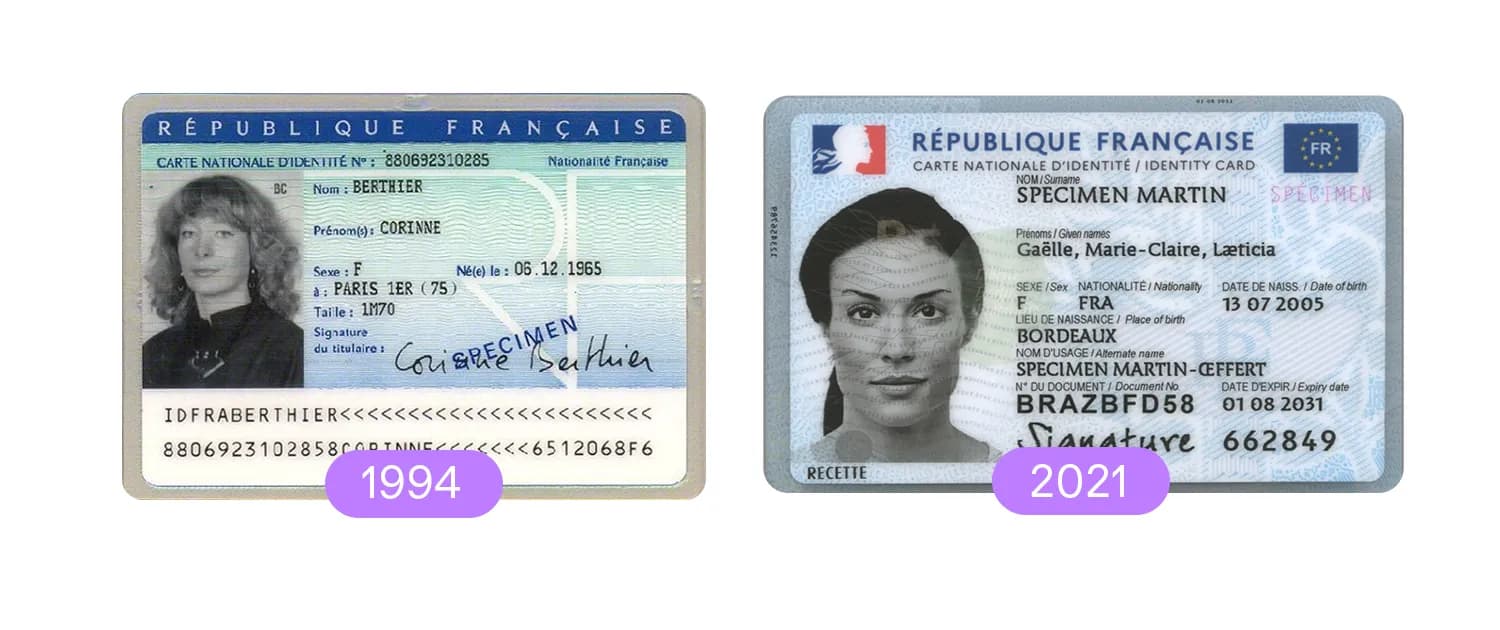 Cartes d'identité françaises
