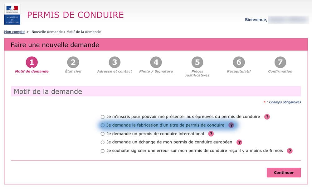 Portail ANTS en ligne pour échanger un permis de conduire étranger en France