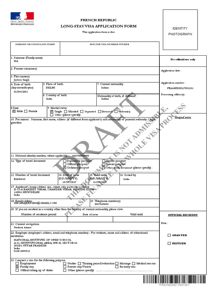 French Visa Validation Online