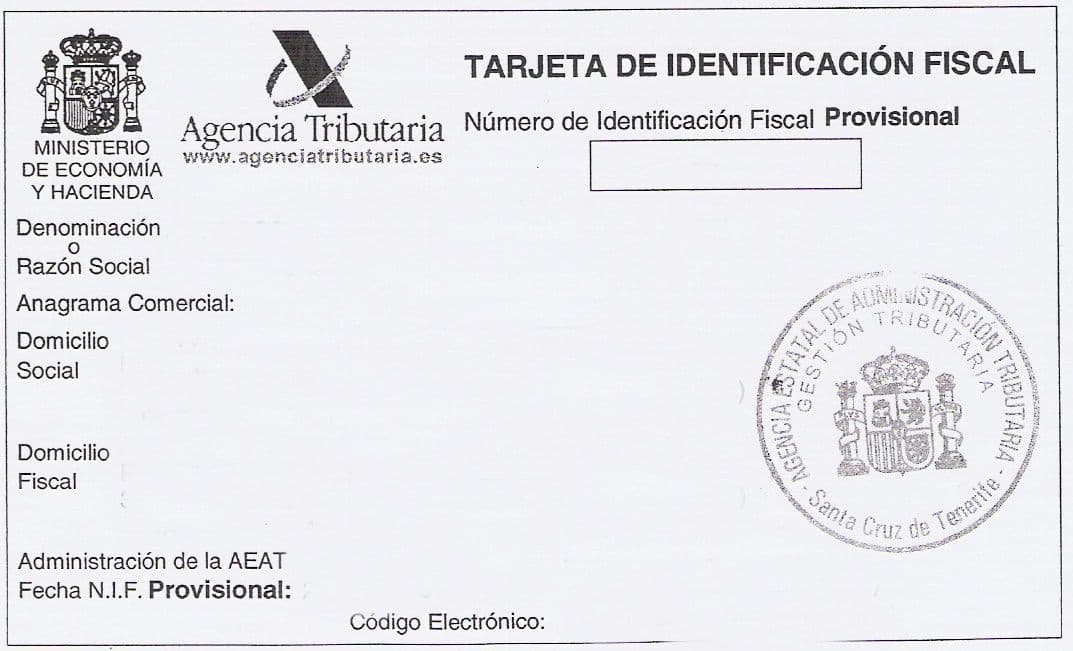 CIF number for a company in Spain