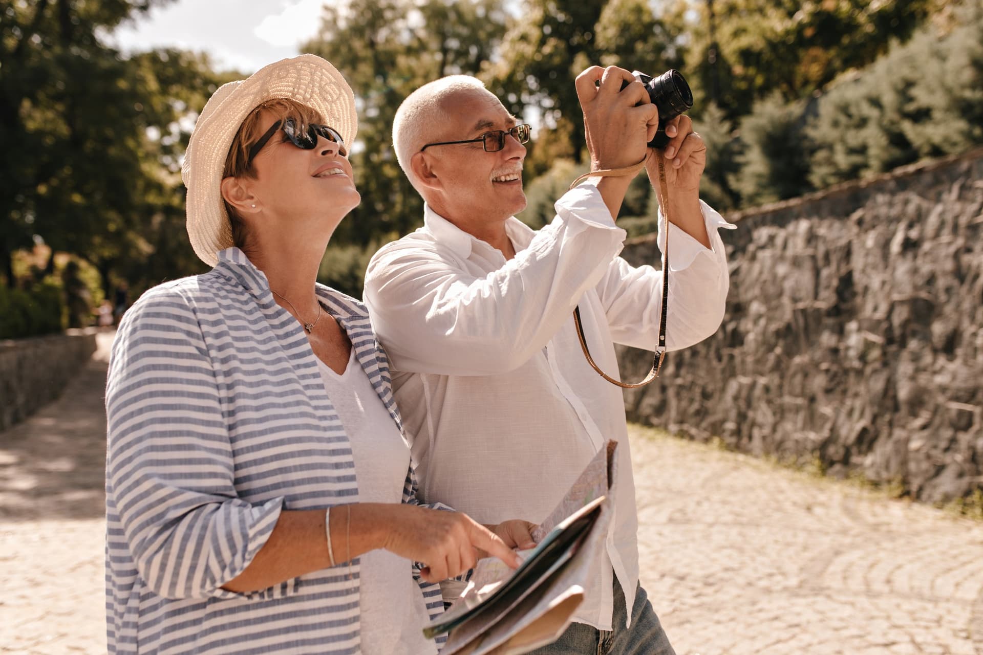Retired couple enjoying the sunshine in Spain