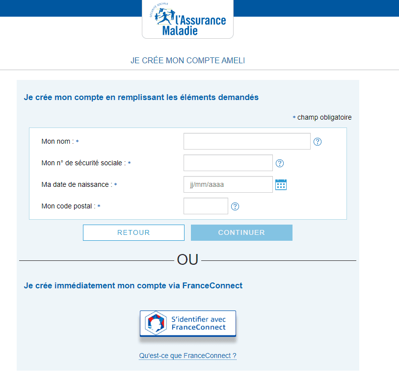 Registration process for CPAM in France