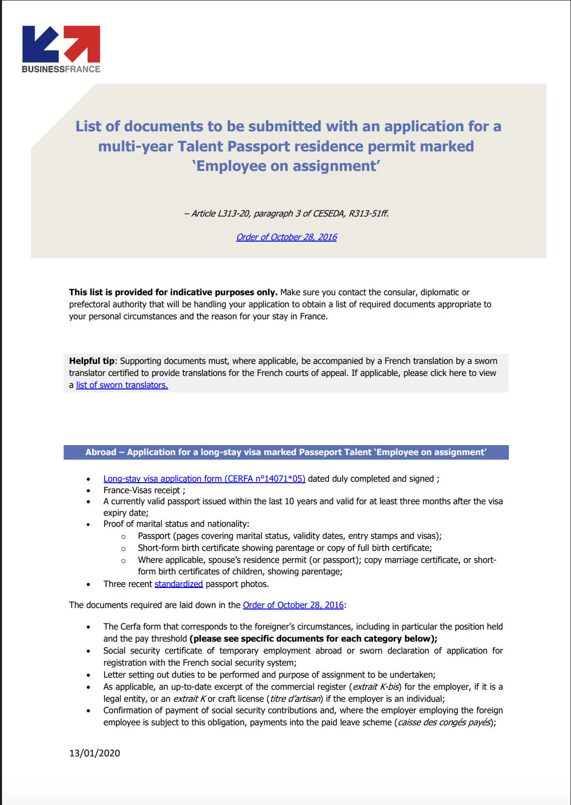 French multi-year residence card for family members